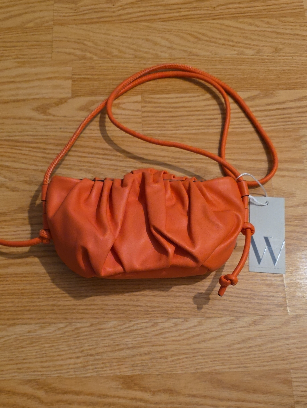 Worthington Bright Orange Ruched Mini Crossbody